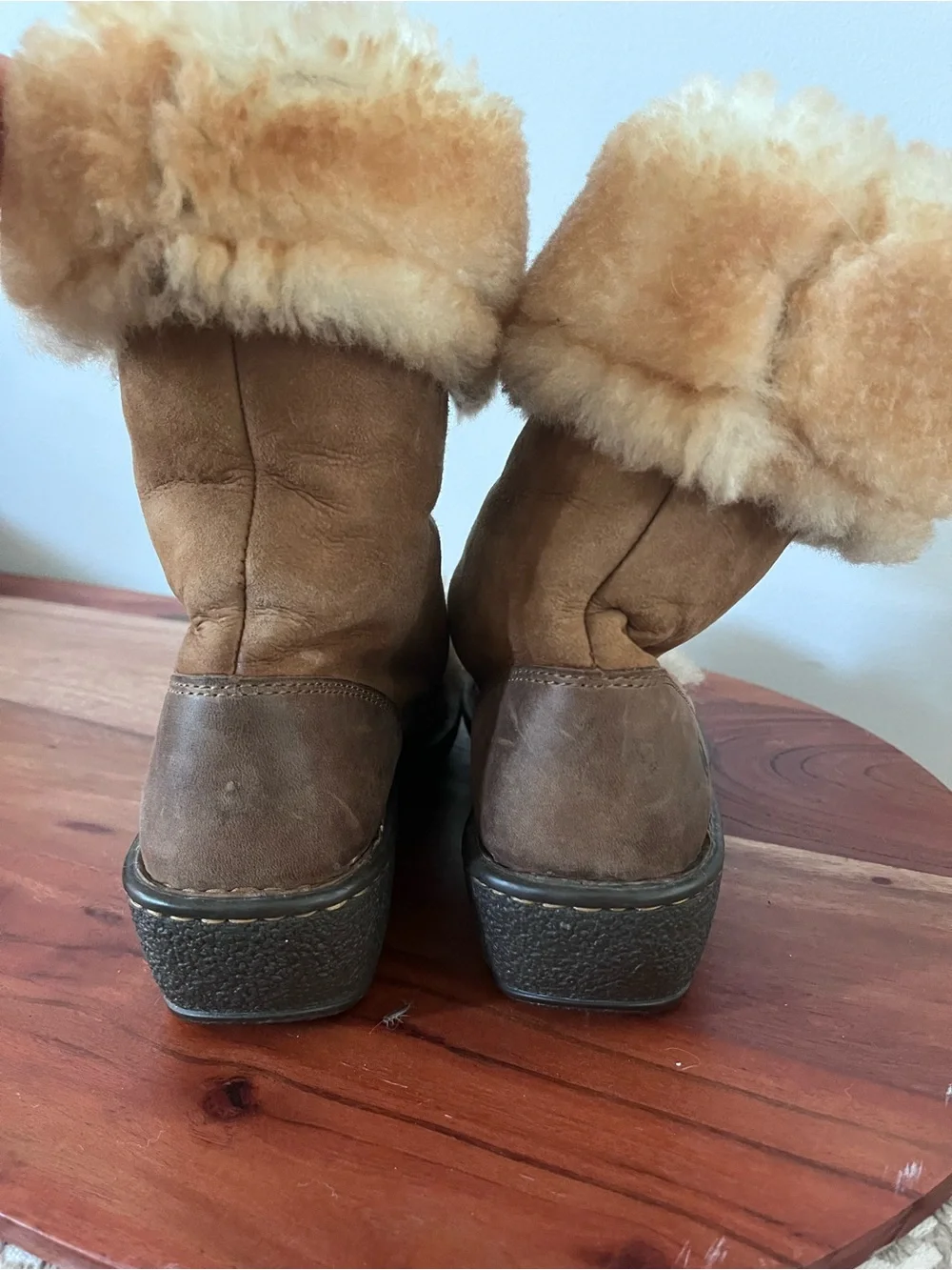 Born Brown Leather Shearling Lined Toggle Boots W91701 CKG9 Womens 9